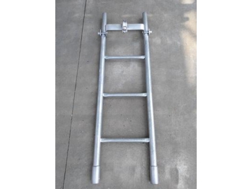 Stahl-Anlegeleiter und Leiterhalter für Gerüst