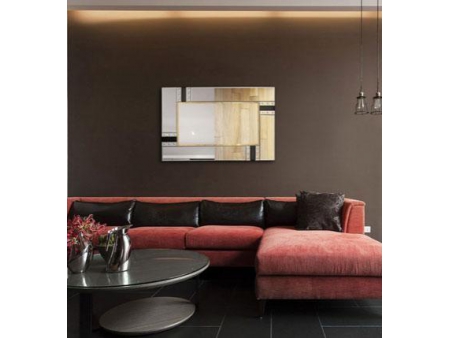 Rechteckiger Wandspiegel mit MDF-Rahmen