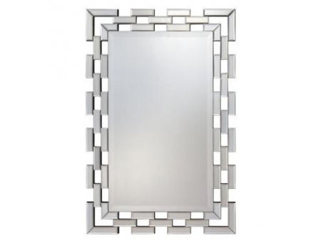 Rechteckiger Spiegel mit MDF-Rahmen im Schlafzimmer