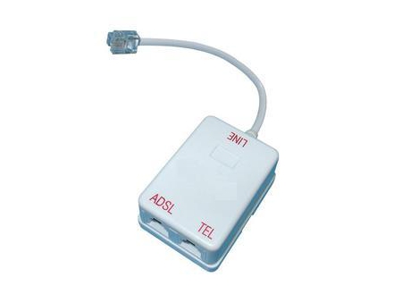In-line DSL-Filter mit 1 RJ11 Stecker auf  2  RJ11 Buchsen