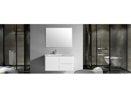 Badezimmermöbel-Set mit Glaswaschtisch, IL316