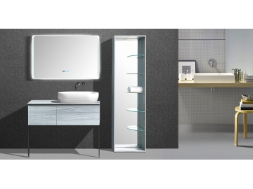 Badmöbel-Set stehend, mit Wandspiegel, Waschbecken und Alage, IL1963/L/R