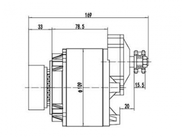 450W (3500±6% RPM) Antriebsmotor, Bürstenmotor, PMDC Motor ZD109AZ3                      Elektrische Antriebe für Flurförderzeuge zur Steuerung von horizontaler Bewegung