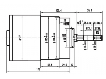 900W (3700 RPM) Antriebsmotor, bürstenloser Motor, PMDC Motor TF110AH1  Elektrische Antriebe für Flurförderzeuge zur Steuerung von horizontaler Bewegung