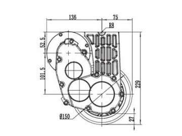 500W Antriebsmotor (PMDC bürstenloser Motor) TZ090AH1-JS13S