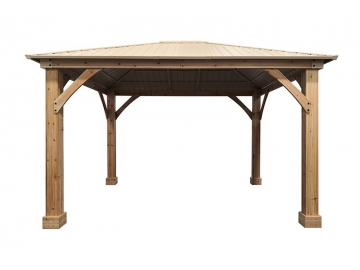 12' x 10' Holz Pavillon mit Dach aus verzinktem Stahl