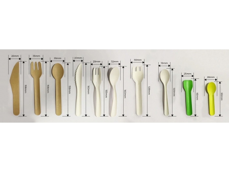 Einwegbesteck aus Papier/ Pappe