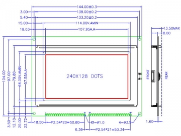 LCD-Grafikdisplay, 240x128, COB